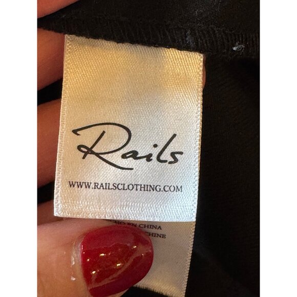 Rails‎ Top Women Medium Black Strapless Gold Button Front Lulu Party Cocktail - Picture 7 of 11